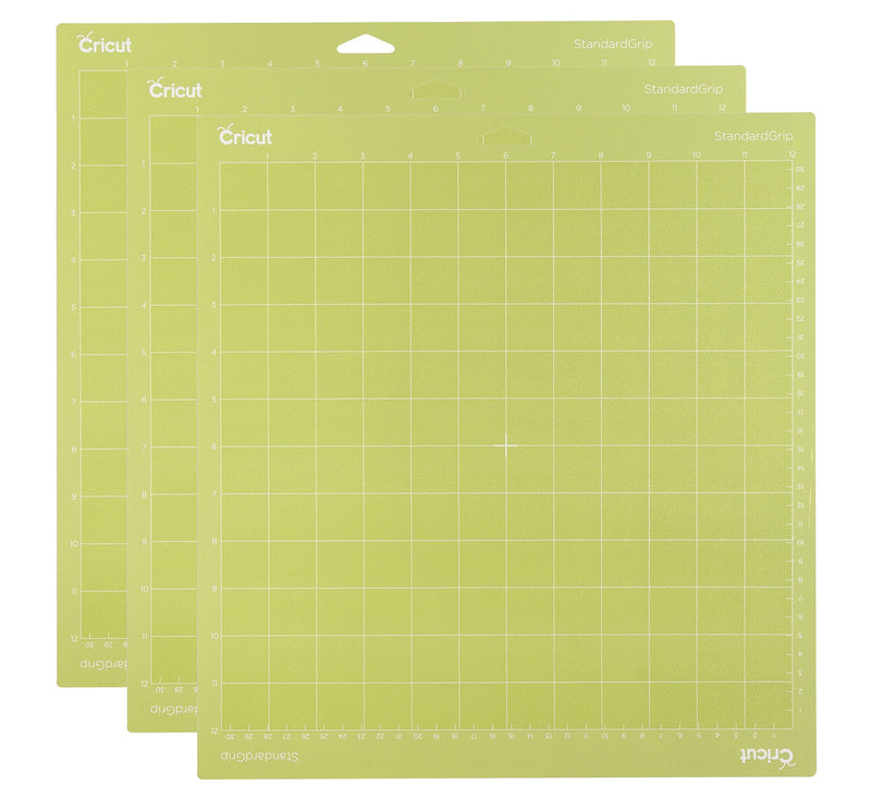 Cricut 3PACK Standardgrip Cutting Mat 12X12 3 Pack AMZ, 12"x12", Green, 3 Count 12"x12"