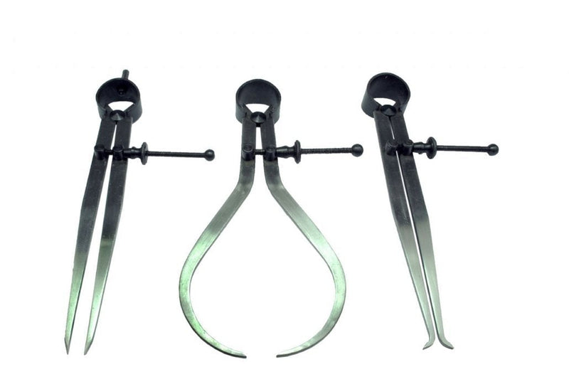 3 Pieces Spring Caliper Set - Inside, Outside & Divider 4" Inch / 100 mm - Measuring Tool, Workshop, Tool Room