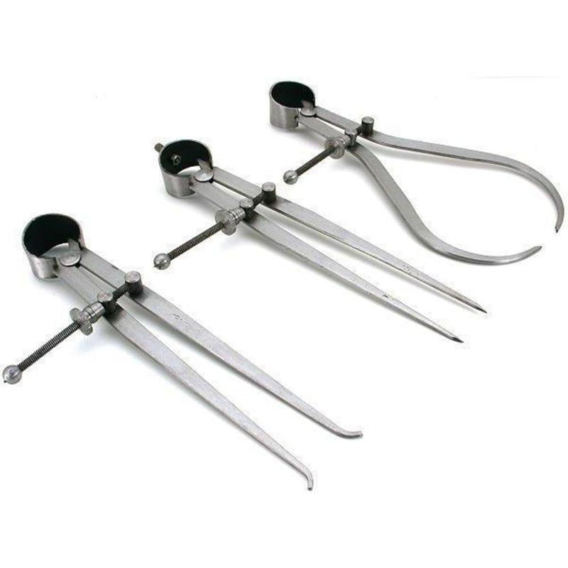 New 3 Pieces Spring Caliper Set - Inside Outside & Divider 10" inch / 250 mm - Measuring Tool, Workshop, Tool Room