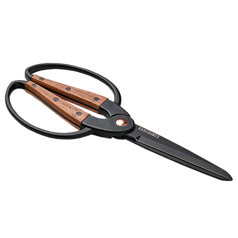 Barebones Walnut Scissors, Large - Ambidextrous Grip, Wide Handles & Comfortable Fit Large Garden Scissors