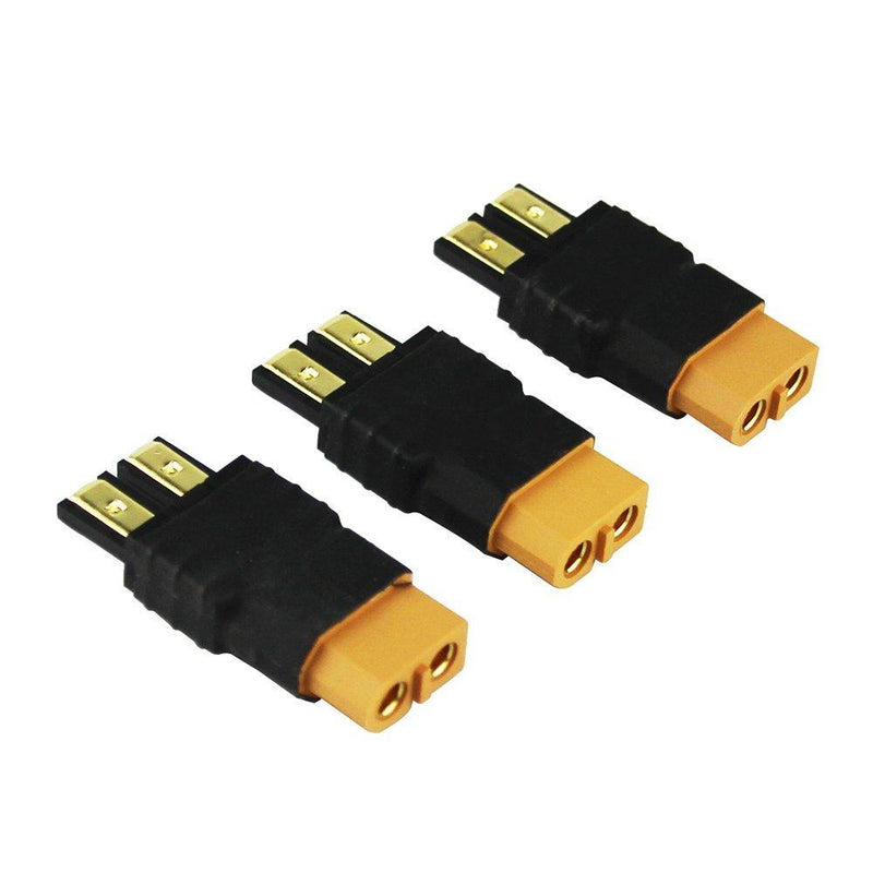 OliYin 3pcs Compatible with TRX Male to XT60 Female Connector RC Wireless Charger Adapter LiPo(Pack of 3)
