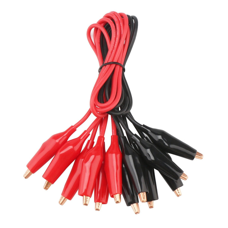 Test Jumpers, DROK 6 pcs Crocodile Alligator Clips Test Leads Set 19.6 Inches 50cm Double-end Clamp Electrical Cable Connector Wire Circuit Experiment 50cm/19.6'' large
