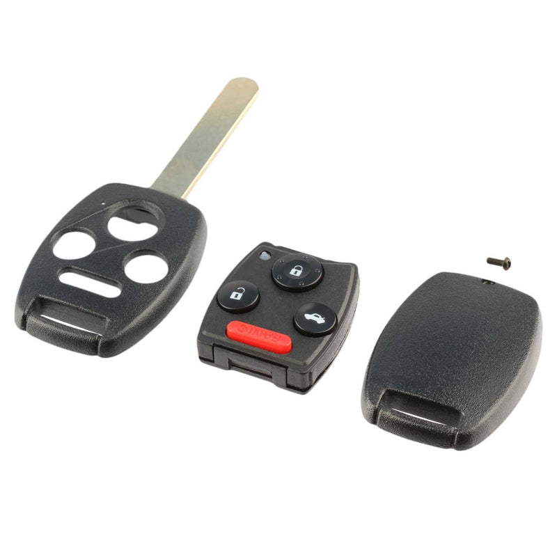 Key Fob Keyless Entry Remote Shell Case & Pad fits Honda Accord Civic Pilot (KR55WK49308, MLBHLIK-1T, N5F-S0084A) h-nslot-4b-gut-case