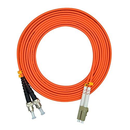 Jeirdus 20Meters 65ft LC to ST Duplex 62.5/125 OM1 Multimode Fiber Optic Cable Jumper Optical Patch Cord LC-ST 20M/65ft