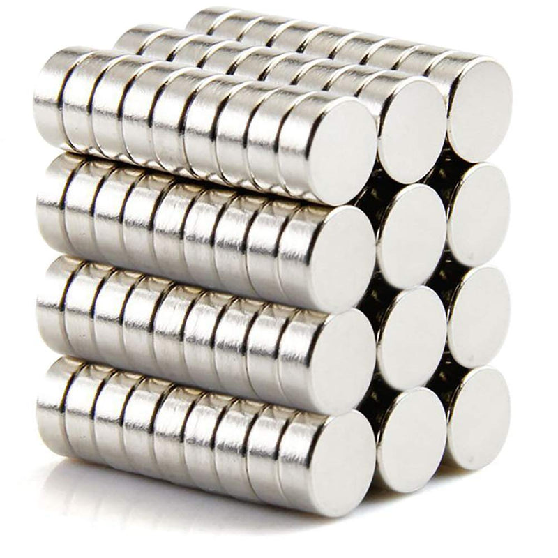 DIYMAG Small Refrigerator Magnets, 100Pcs Tiny Magnets Round Magnets for Crafts, Premium Brushed Nickel Fridge Magnets, Office Magnets- Come with a Storage Case 8x3-100p