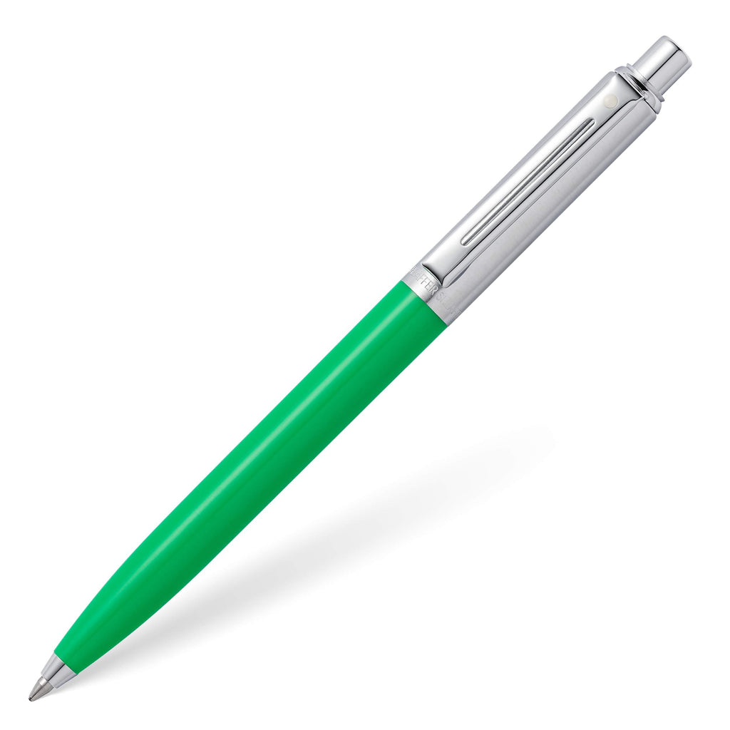 Sheaffer Sentinel Bright Green Ballpoint Pen with Brushed Chrome Cap