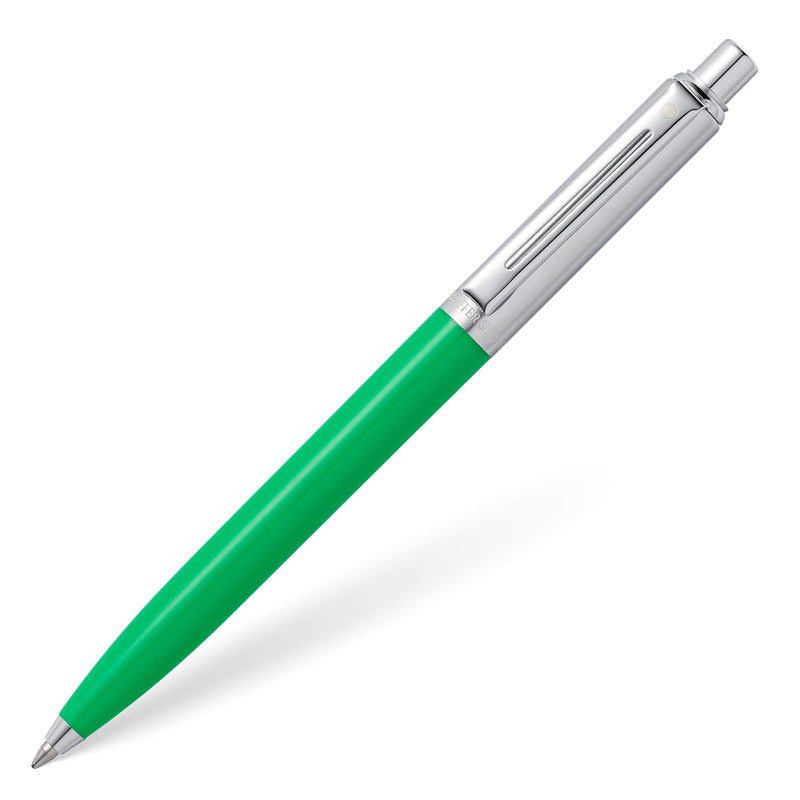 Sheaffer Sentinel Bright Green Ballpoint Pen with Brushed Chrome Cap