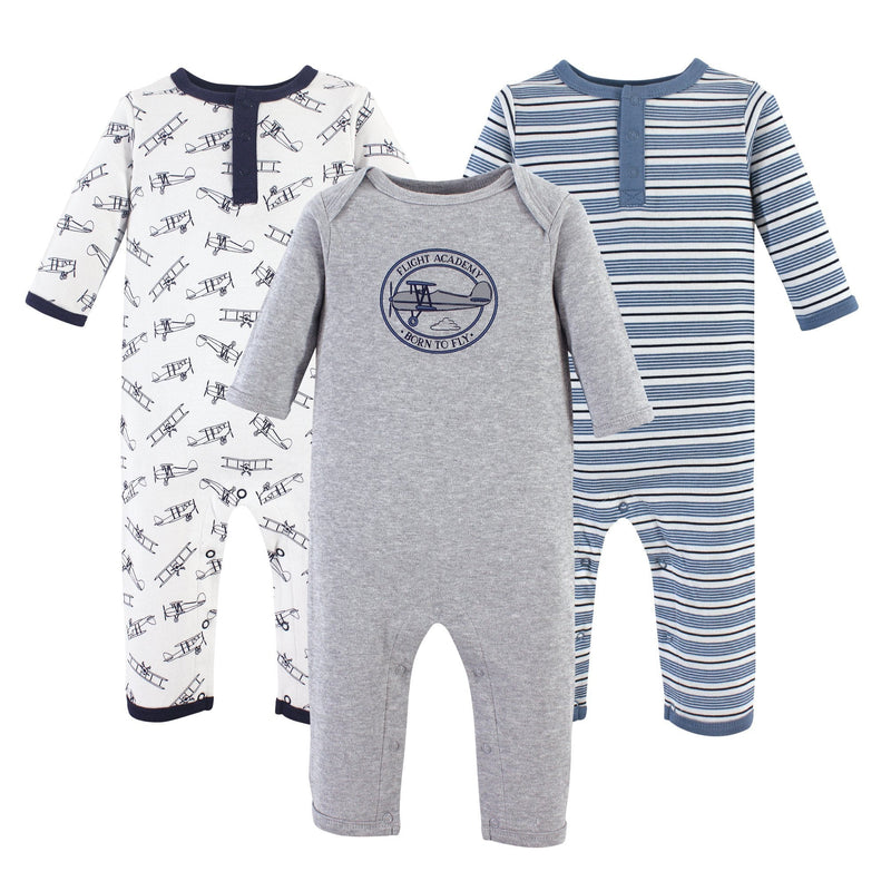 Hudson Baby Unisex Baby Cotton Coveralls 0-3 Months Aviation