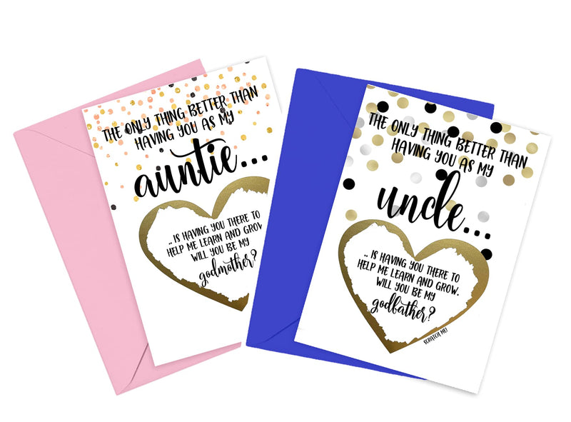 Will You Be My Godmother and Godfather Scratch Off Card Set of 2