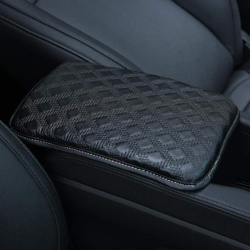 Forala Auto Center Console Pad PU Leather Car Armrest Seat Box Cover Protector Universal Fit (A-Black) A-Black