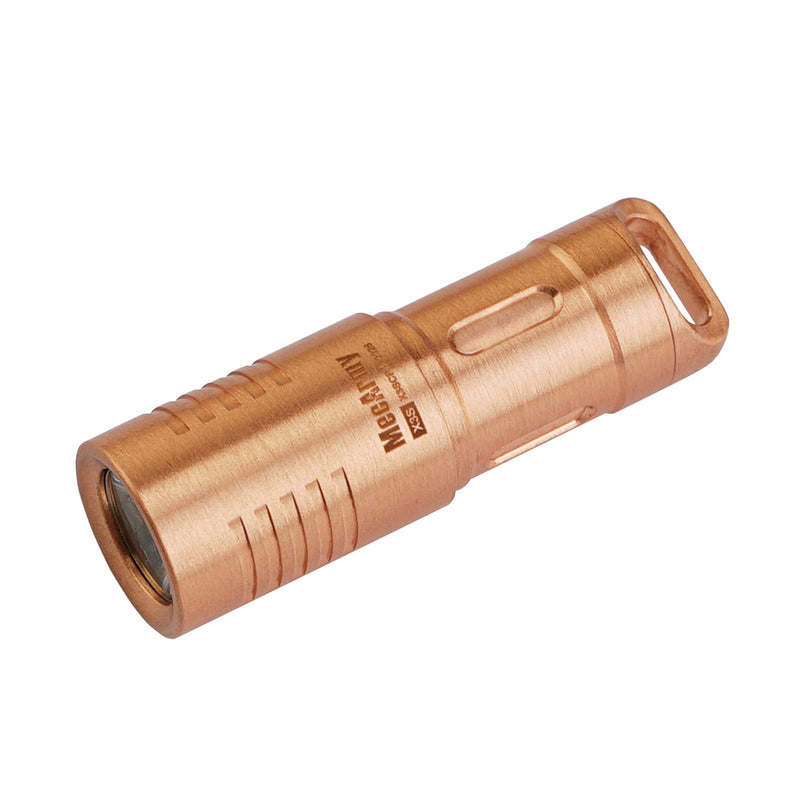 MecArmy X3S Copper/Brass Handheld Mini Keychain EDC Flashlight with Micro USB Charging | Portable Rechargeable Everyday Carry Keychain Torch|130 lumens Outdoor Waterproof Lamp (Copper)