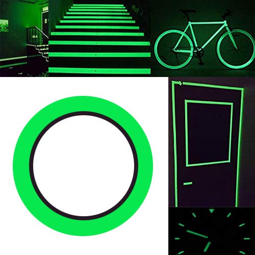 Gebildet Glow in The Dark Self-Adhesive Tape, Green Light Luminous Tape Sticker, 32.8 ft x 0.4 inch (10m x 1cm): Waterproof, Removable, Durable, Wearable, Stable, Safety 10m x 1cm