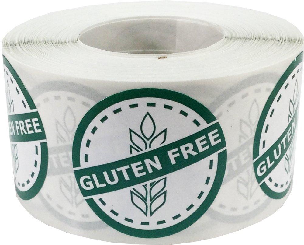 Gluten Free Food Rotation Labels 1.25 Inch Round Circle Dots 500 Adhesive Stickers Gluten Free