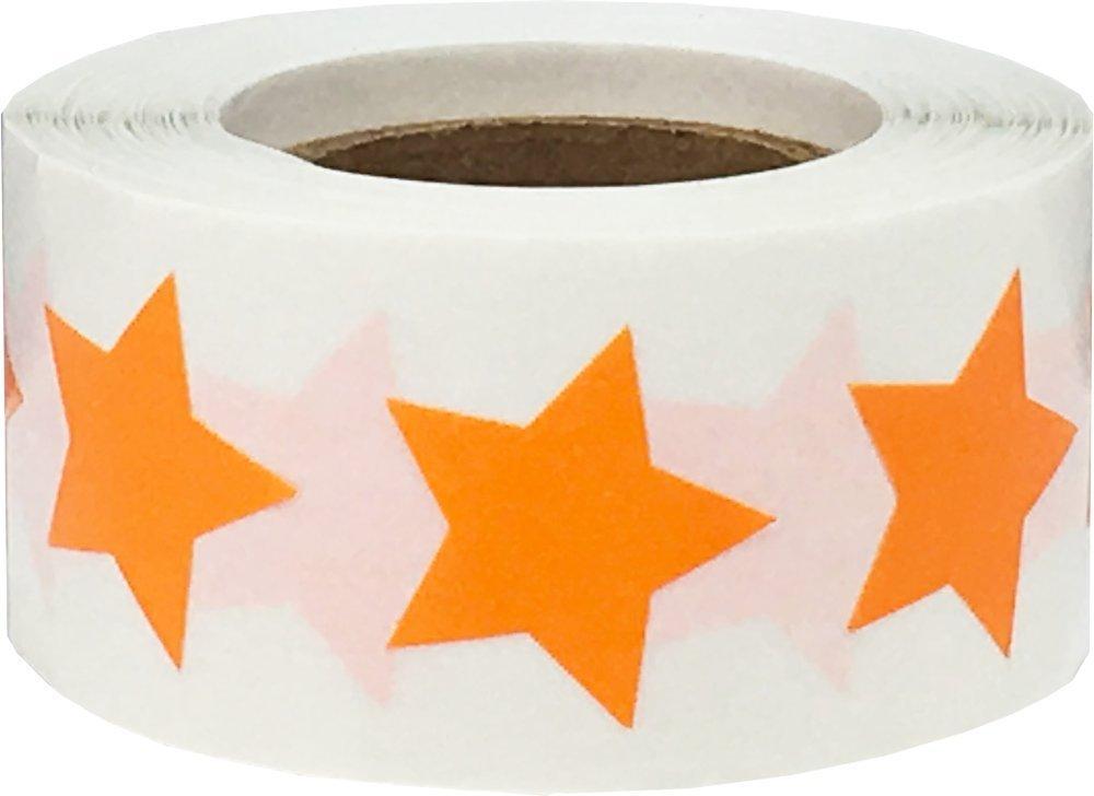 Orange Star Shape Stickers 0.75 Inch 500 Adhesive Labels Orange