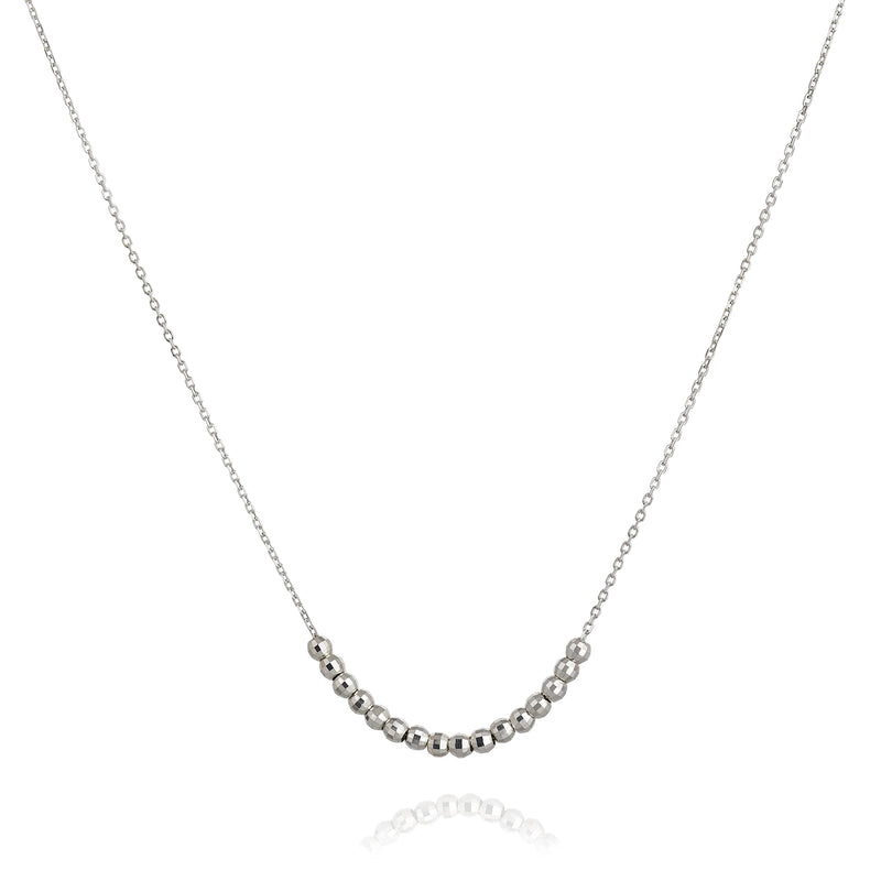 Dainty Sterling Silver Necklace With Beads - Handmade