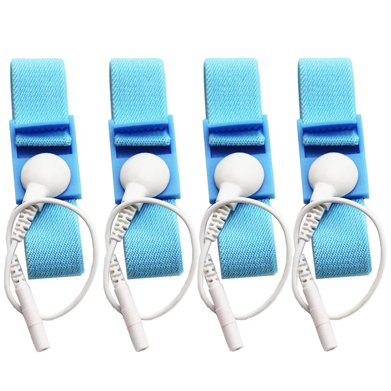Adjustable Estim Wrist Strap Components 4pcs Blue Stim Loops 4pcs White Wires