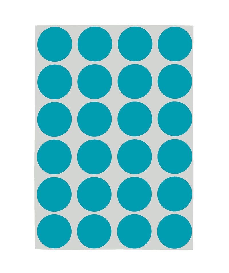 ChromaLabel 3/4 Inch Round Removable Color-Code Dot Stickers, 1008 Pack, 24 Labels per Sheet, Teal