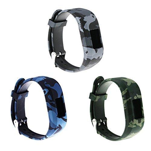 RuenTech Compatible with Garmin vivofit jr/vivofit jr 2 Replacement Band Colorful Adjustable Wristbands with Secure Watch-Style Clasp Strap for Vivofit jr and Vivofit jr. 2 Soldier pattern
