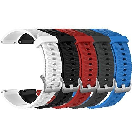 RuenTech Bands Compatible with Garmin Vivoactive 3, Vivoactive 3 Music, Vivomove HR, Vivomove Watch Band 20mm Quick Release Silicone Bands 5-Pack A