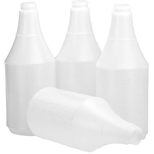 Commercial-Grade Chemical Resistant 32 oz Bottles ONLY 4 Pack By Mop Mob. Embossed Scale For Measuring. Pair With Industrial Spray Heads For Auto/Car Detailing, Janitorial Cleaning Supply or Lawn Care