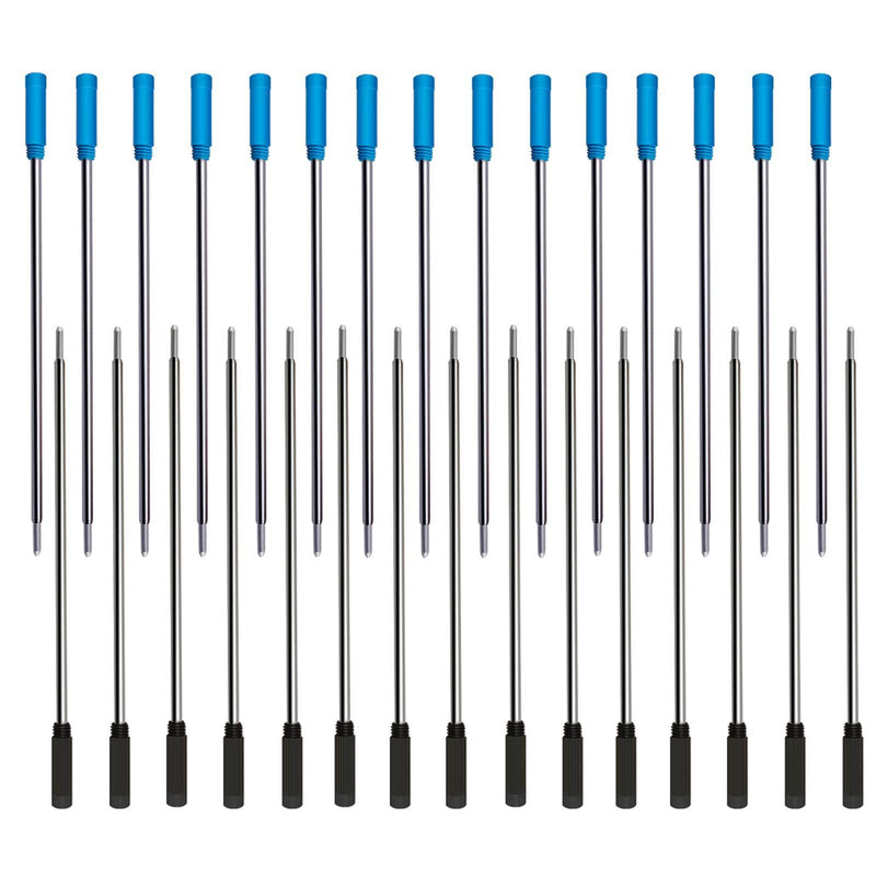 4.5” Replaceable Ballpoint Pen Refills, 30 Pack Smooth Writing Ballpoint Refills for Cross Style Pen (Black and Blue Ink Refills)