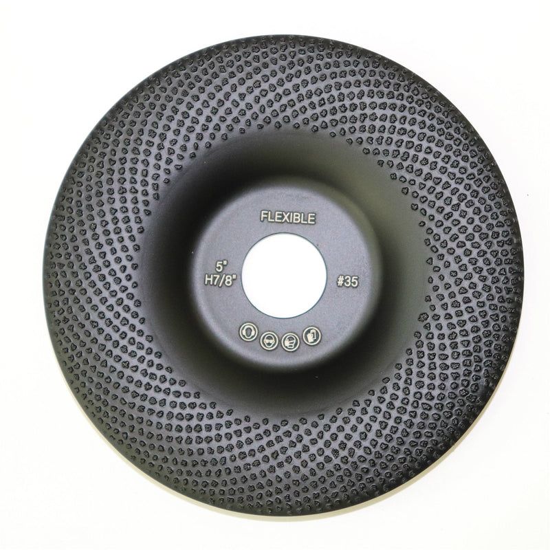 Flexible 5" Diamond Cup Grinding Polishing Disc Wheel with RCD Newest Technology & Rubber Cushioned Body for Universal Purpose (Flexible, 5", 4.8 oz Very Light) 5"