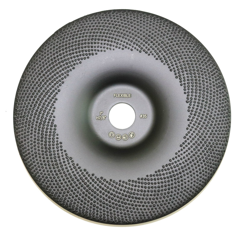 Flexible 7" Diamond Cup Grinding Polishing Disc Wheel with RCD Newest Technology & Rubber Cushioned Body for Universal Purpose (Flexible, 7", 10.6 oz Very Light) 7"