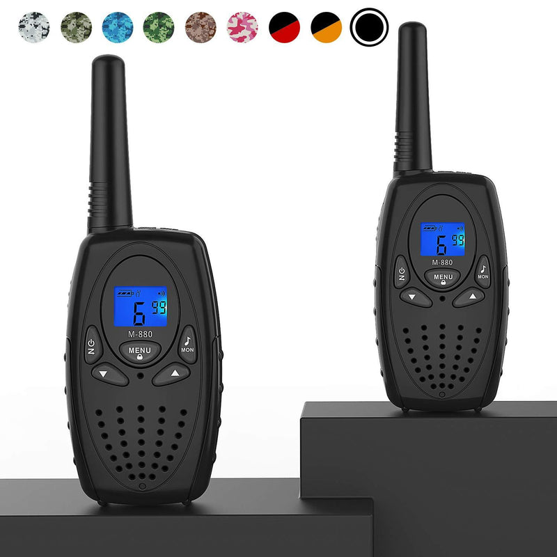 Walkie Talkies for Adults, Topsung M880 FRS Two Way Radio Long Range with VOX Belt Clip/Hand Held Walky Talky with 22 Channel 3 Miles for Family Home Cruise Ship Camping Hiking (Black 2 in 1) M880 black