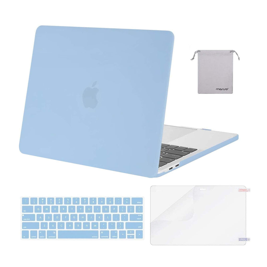 MOSISO Compatible with MacBook Pro 13 inch Case 2020-2016 Release A2338 M1 A2289 A2251 A2159 A1989 A1706 A1708, Plastic Hard Shell Case&Keyboard Cover Skin&Screen Protector&Storage Bag, Airy Blue