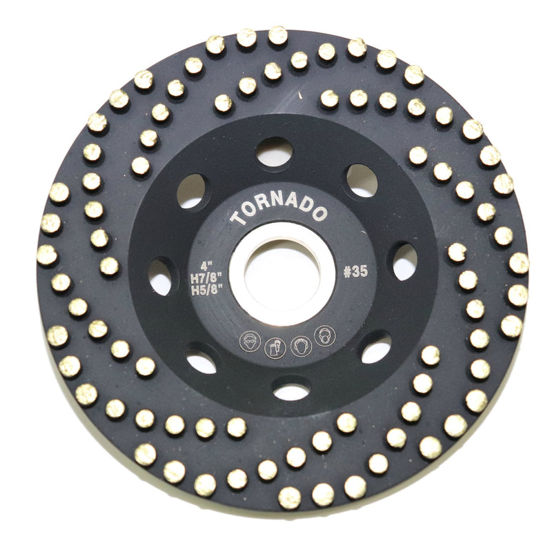 Tornado 4" Diamond Cup Grinding Removing Disc Wheel with CDB Newest Technology (Tornado, 4") 4"