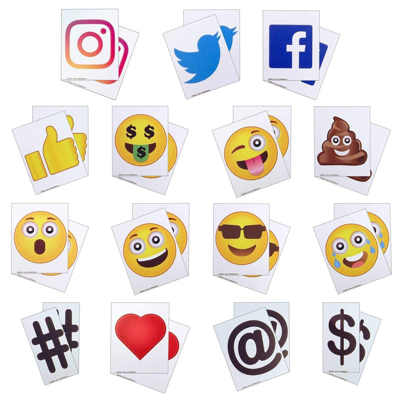 KitAbility Get More Social 4 Inch Set for White Message Board Sidewalk Signs, Includes Additional Emoji, Social Media Symbols, and More More Social White Background