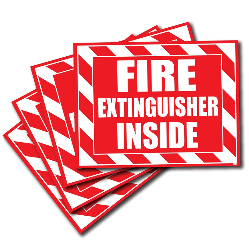 Wrapco (4 Pack) Fire Extinguisher Inside Sticker Decal Sign Self Adhesive for Trucks or Equipment