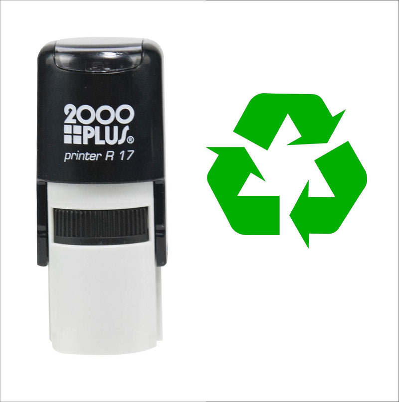 Custom Product Solutions Recycle Symbol 2000 Plus Self Inking Rubber Teacher Stamp – Green Ink