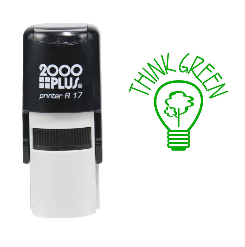 Think Green Environmental 2000 Plus Self Inking Rubber Stamp – Green Ink