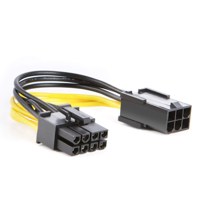 6 Pin to 8 Pin Pcie Adapter Cable, CableCreation 2-Pack 6-pin to 8-pin PCIe Express Power Adapter Cable, 4 Inches / 10CM
