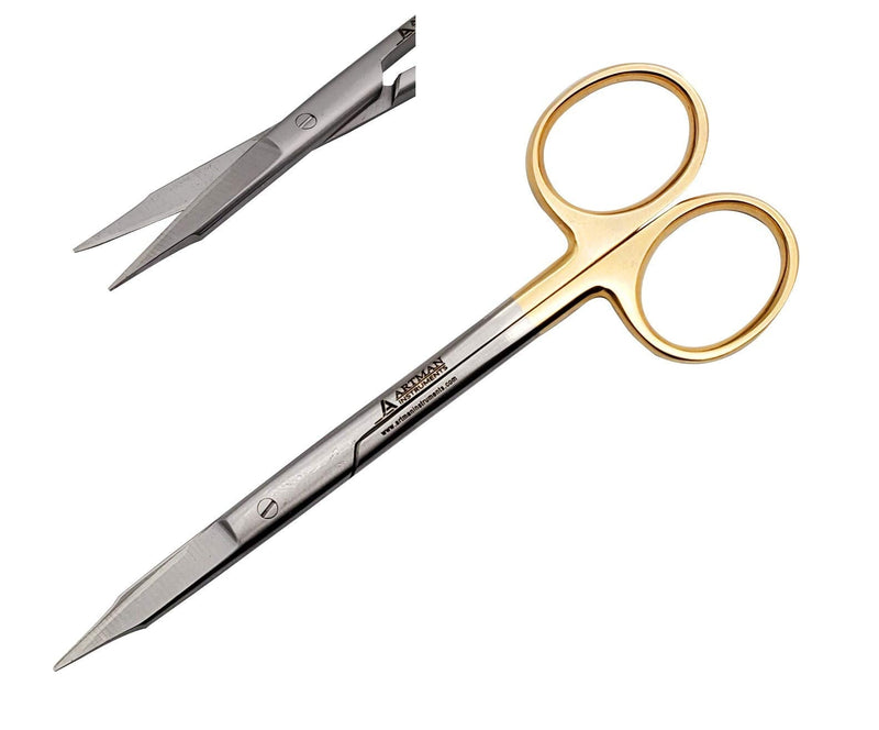 Goldman Fox Scissors 5 inches with Tungsten Carbide Inserts Gold Plated Handle Surgical Dissection ARTMAN Brand