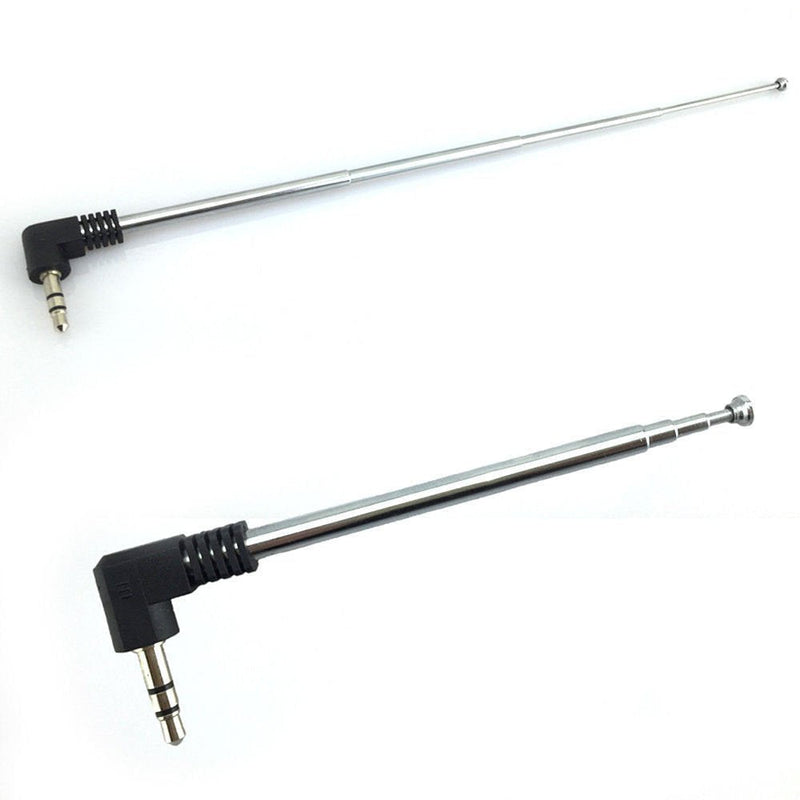 VizGiz 2 Pack 3.5mm Antenna FM AM Radio Telescopic 4 Sections Telescoping Antenna 1/8 inch Jack Plug Connector Retractable 8.5cm-25cm for Mobile Cell Phone Bluetooth Mini Speaker Radio ANT Port