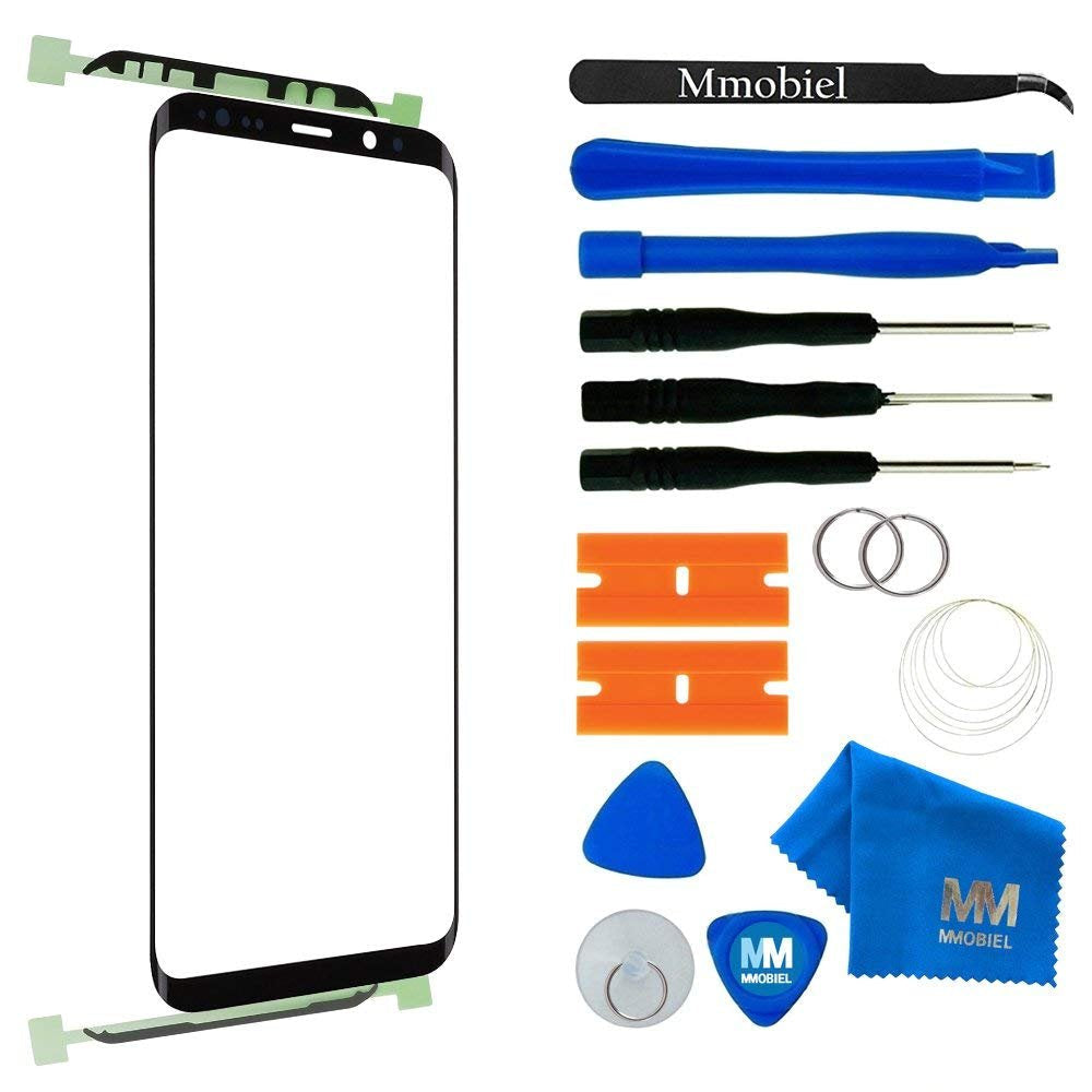 MMOBIEL Front Glass Repair Kit Compatible with Samsung Galaxy S9 Plus - 6.2 inch 2018 - Lens Screen Replacement Repair Kit - Incl. Toolkit - Black