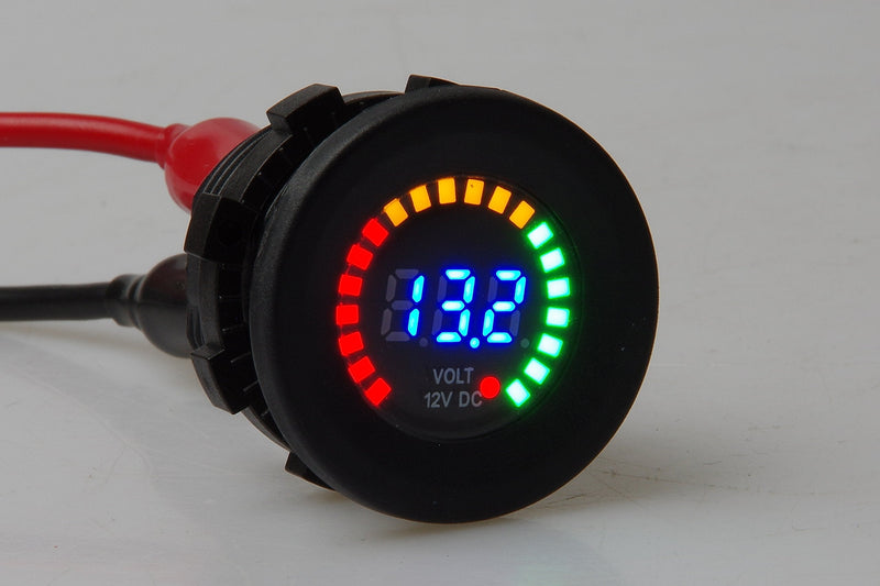 KNACRO 12V Color LED DC Digital Display Voltmeter Panel Waterproof Tester Volt Gauge for Car Motorcycle Truck Boat Marine