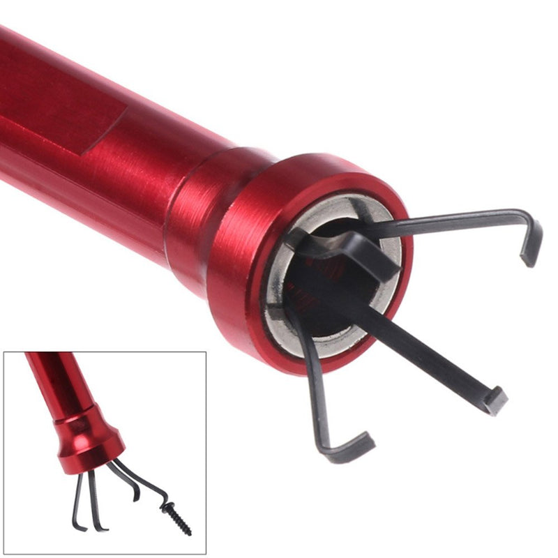HARDK Claw Magnetic Pick-up Tool 4 Claws with Bright LED light Flexible Spring Magnet Grab Grabber Fingers Prongs for garbage pick up,arm extension