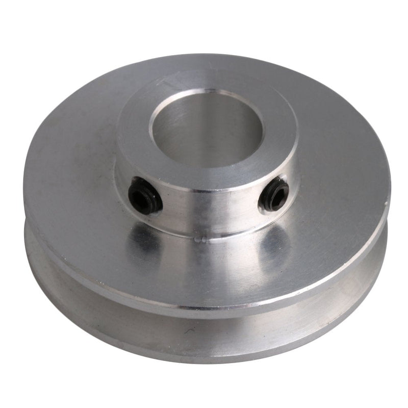 BQLZR 41x16x12MM Silver Aluminum Alloy Single 12MM Fixed Bore Pulley for Motor Shaft 3-5MM PU Round Belt