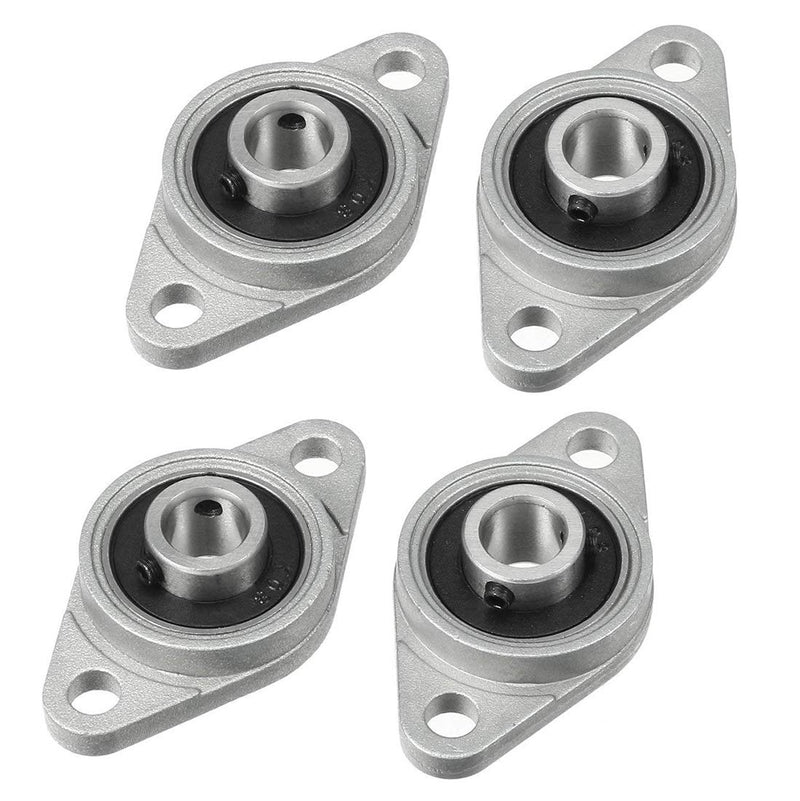 S SYDIEN 4Pcs 8mm/0.31" ID Silver Zinc Alloy Pillow Block Flange Bearing Self-Alignment KFL08
