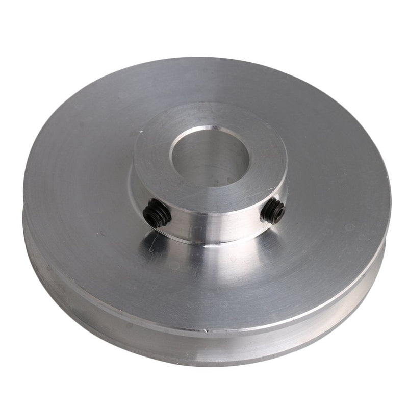 BQLZR 58x16x12MM Silver Aluminum Alloy Single Groove 12MM Fixed Hole Pulley for Motor Shaft 3-5MM PU Round Belt