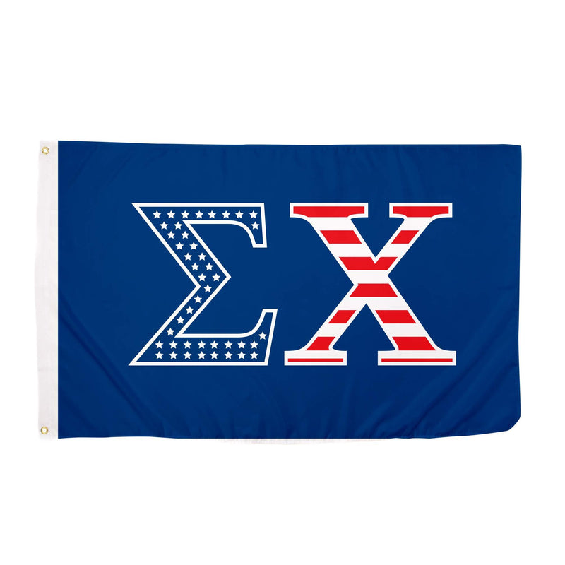 Sigma Chi USA Letter Fraternity Flag Greek Banner Large 3 feet x 5 feet Sign Decor Sig Chi (Flag - USA)