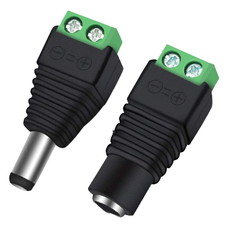 12V DC Power Connector 5.5mm x 2.1mm, CENTROPOWER (10 x Male + 10 x Female) Power Jack Adapter for Led Strip CCTV Security Camera Cable Wire Ends Plug Barrel Adapter