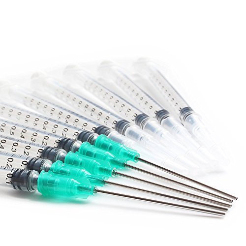 1ml Syringe with 23Ga 1.5'' Blunt Needle and Plastic Needle with Cap (Pack of 10)