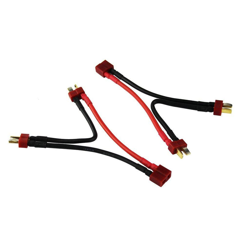 OliYin 2pcs Deans 2-Male to 1-Female Series Connector Adapter Double Voltage LiPo 14awg 3.93"(Pack of 2)