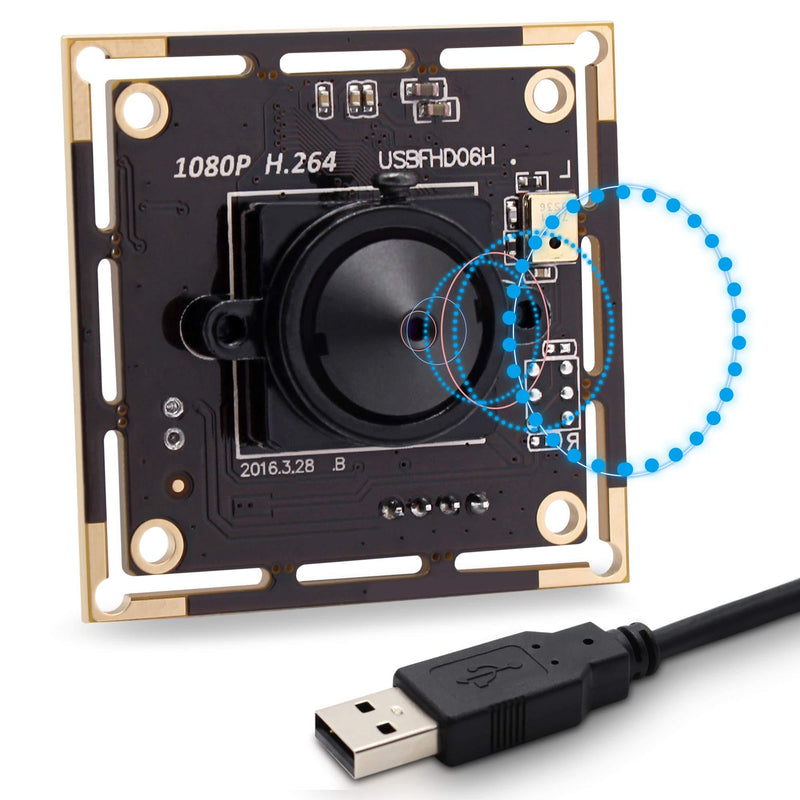SVPRO 3.7mm Pinhole Lens USB Camera Module Board 1080P Full HD, Sony IMX322 USB Camera Board with Microphone, 0.01Lux Low Illumination Webcam H.264 Video Output