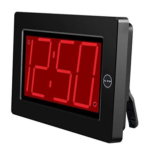 KWANWA Digital LED Wall Clock with 3'' Large Display Battery Operated/Powered Only - Black LED Display 3"