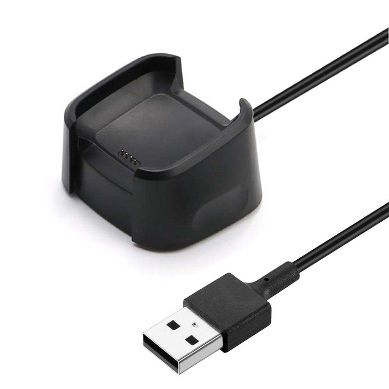 Kissmart Charger Compatible with Fitbit Versa/Versa Lite/Versa Special Edition, Replacement Charging Dock Cable with 3.3ft Cord for Versa 1/Versa Lite/Versa SE Smart Watch (Black) Black